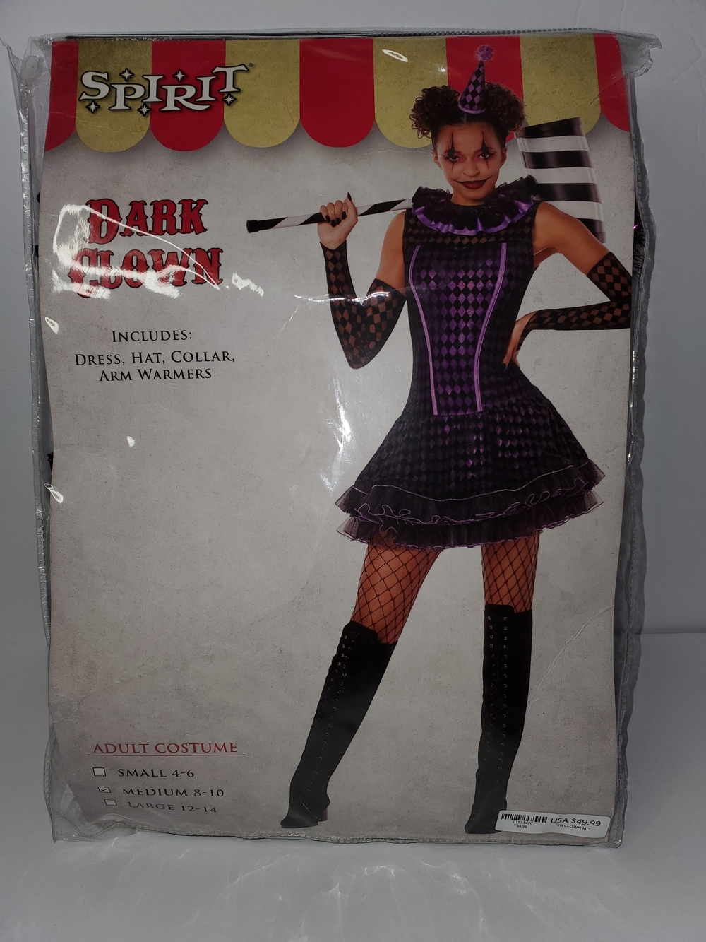 Spirit Dark Clown Costume - Purple & Black
